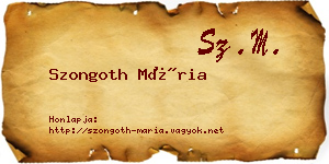 Szongoth Mária névjegykártya