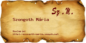 Szongoth Mária névjegykártya