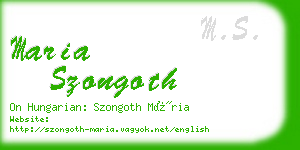 maria szongoth business card